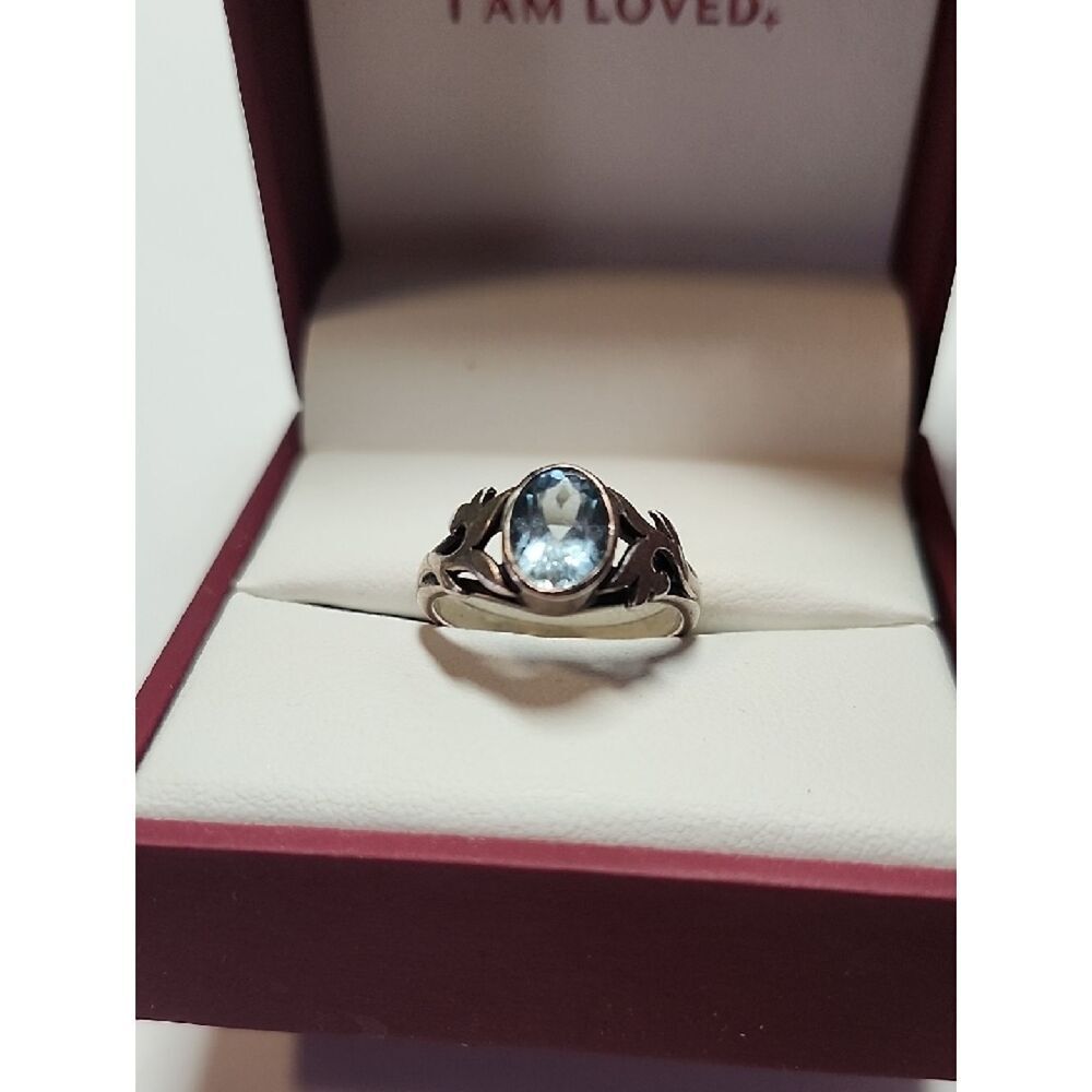 Sterling Silver Blue Topaz PSCL 925 Ring Size 6.75 - Picture 3 of 6